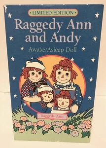 1996 RAGGEDY ANN Awake/Asleep Rag Doll SIGNED Kim Gruelle w/BOX LE Vintage T6 - Picture 1 of 4