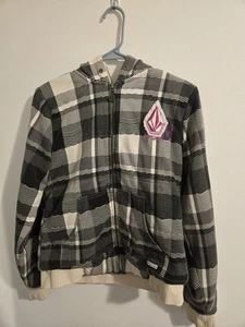 Rare vintage Volcom lined hoodie. Full zip with purple logo women's large. - Picture 1 of 8
