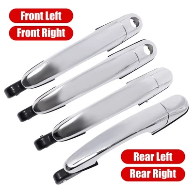 4PCS Exterior Door Handle For 2005-2009 Hyundai Tucson Front and Rear Chrome - Изображение 1 из 4