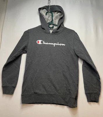 Чемпион толстовка с капюшоном свитер молодежи мальчиков большой 14 / 16 длинным рукавом серый - Изображение 1 из 4