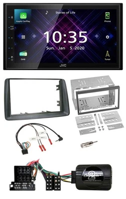 JVC DAB 2DIN Lenkrad Bluetooth USB Autoradio für Fiat Panda 2004-2007 grau - Bild 1 von 4