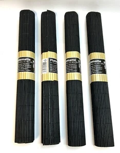 4x Tischmatten aus Bambus schwarz Platzset Platzdeckchen Tischset Platzmatte - Bild 1 von 4