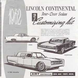 AMT 1961 Lincoln Continental 3 in 1 Model Kit Assembly Instructions Vintage - Picture 1 of 1