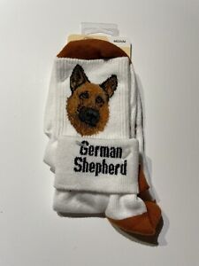 German Shepherd Socks For Bare Feet Originals NWT Dog Medium Unisex USA 1 Pair