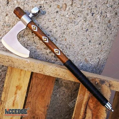 19" NATIVE AMERICAN TOMAHAWK Replica Hatchet PEACE PIPE with Functional Pipe - Image 1 of 4