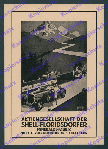 Budowa dróg Wałek drogowy Spramex Shell Asfalt Wiedeń Floridsdorf Alpy Auto 1931
