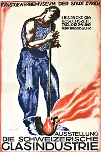 Original vintage poster SWISS GLAS INDUSTRY ART EXPO ZURICH 1916 - Picture 1 of 1