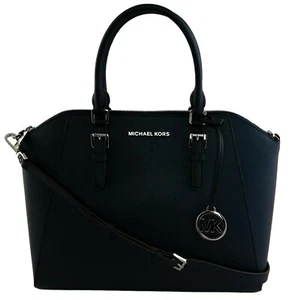Michael Kors Satchel Bag Navy Dark Blue Medium Top Handle Zip Ciara Handbag - Picture 1 of 15