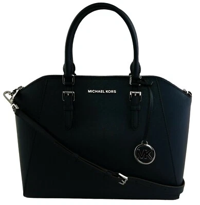 Michael Kors Satchel Bag Navy Dark Blue Medium Top Handle Zip Ciara Handbag - Image 1 of 4