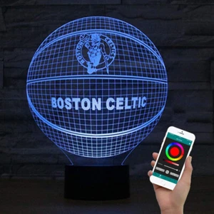 3D Optical Boston Celtic Basketball 9" Lamp Phone Bluetooth Remote Control - Picture 1 of 9