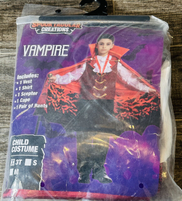 Fantasia Drácula Vampiro Halloween Infantil Roupa + Capa Top - 7