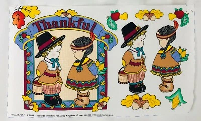 Panel de tela artesanal de colección Daisy Kingdom Thanksgiving Thankful Pilgrim 6832 1994  Foto 1 de 4