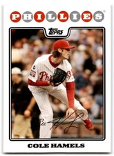 2008 Topps Factory Team Set Cole Hamels Philadelphia Phillies #PHI8