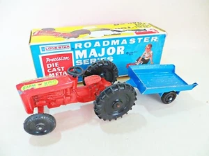 LONE STAR ROADMASTER MAJOR SERIES 1258 'FARM KING TRACTOR & TRAILER' BOXED. - Picture 1 of 12