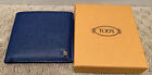 Brand New TOD’S Men Bifold leather wallet Blue color