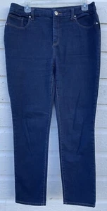 Chico’s 0.5 Jeans So Slimming Women’s Size 6 / 8 Slim Leg Ankle Denim Jeans Dark - Picture 1 of 6