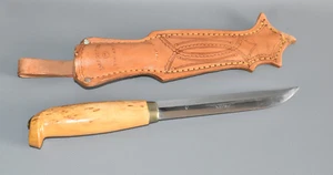 J.Marttiini Finland Messer mit Lederscheide Jagdmesser Lapplandmesser Fach #A5 - Picture 1 of 10