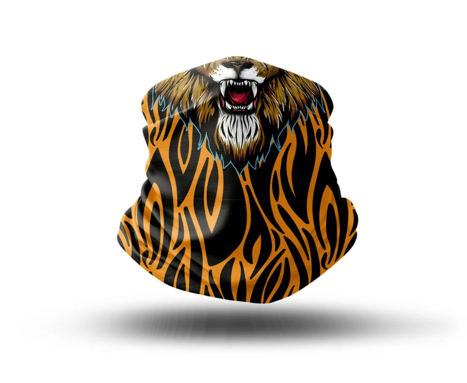 Washable Fabric Face Cover Neck Gaiter Lion Face Design Print EU Made - Image 1 of 4