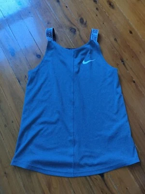 Nike shirt kids Medium 10-12Y Grey activewear T Shirt sports gym singlet girl - Image 1 of 4