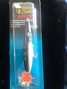 Lurh Jensen Ripper 1/2 Oz Wood Fishing Lure Black/Silver Handcrafted With Stainl - Picture 1 of 2