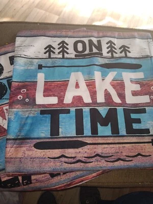 Rustic Throw Pillow Covers 17x17. Set Of 2 - Image 1 of 4