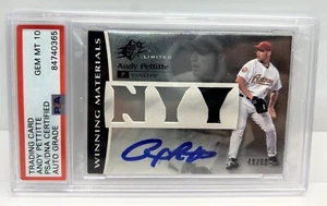Andy Pettitte Signed 2008 UD SPX Jersey Patch /50 Astros Yankees PSA 10 Auto - Picture 1 of 2