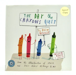 THE DAY THE CRAYONS QUIT Drew Daywalt & Oliver Jeffers 10th Signed 2x w/sketch - Imagen 1 de 8