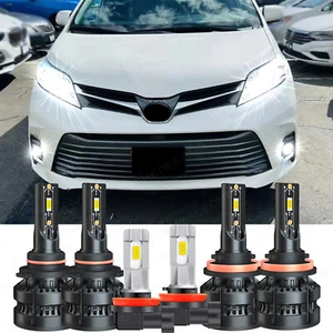 For Toyota Sienna 2011 2012-2020 6x LED Headlight Hi-Low Beam Fog Light Bulbs z8 - Picture 1 of 21