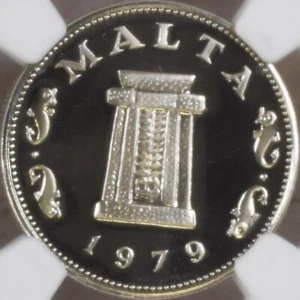 MALTA. 1979, 5 Cents - NGC PF69 - Top Pop 🥇 Hagar Qim, Ritual Altar, 🐬 Rare - Picture 1 of 6