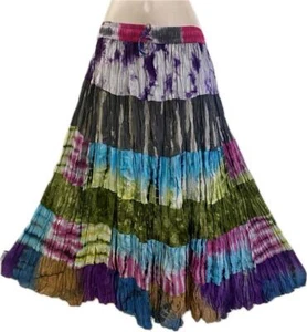 Sacred Threads Hippie Bohemian Gypsy Festival Tie Dye Tier Skirt 224341 S/M - Picture 1 of 7