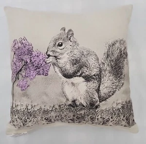 Pillow Eric & Christopher Screen Printed "American Woodland Squirrel" 14" X 14" - Picture 1 of 4