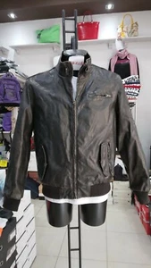 GIUBBOTTO WAMPUM Pelle Uomo Man Marrone VINTAGE tg L MON1522LZ - Picture 1 of 9