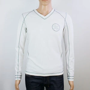 AX Armani Mens Size S Lightweight V Neck White Sweat Jumper M3010 - Picture 1 of 3