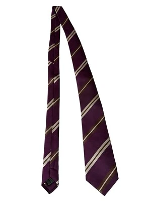 Creazioni Tucci Firenze Tie Purple Silver Stripes 100% Silk Italy 3X61 In - Image 1 of 4