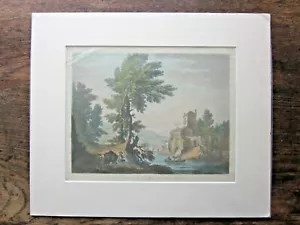 1788 Francis Jukes Aguatinta Estampado Antiguo Paisaje Mediterráneo Mar o Lago - Imagen 1 de 9