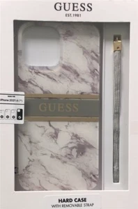 Guess Hardcase Handyhülle iPhone 13 Pro Max 6,7" grau Marble Strap Collection - Bild 1 von 1
