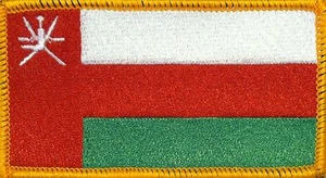 OMAN Flagge Aufnäher mit Haken Klebeverschluss GOLDRAND #9 - Bild 1 von 1