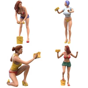 Carwash Girls Femmes Chiffres Lot 1:50 (3,7cm) non Peinte,1/50 Diorama (4 - Bild 1 von 6