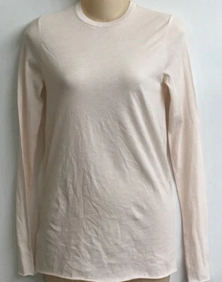 Piel Pijama Top Manga Larga Camiseta Delgada Pima Rosa Claro Algodón Cuello Redondo Talla 0 Nuevo con Etiquetas Foto 1 de 4