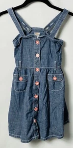 Gymboree Girls Dress Blue Size 5 A Line Casual Solid Sleeveless Chambray Cotton - Picture 1 of 2