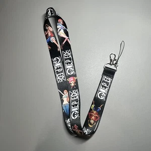 One Piece Tony Chopper Nami Luffy Anime Lanyard ID Badge Clip Black Phone Loop - Picture 1 of 4