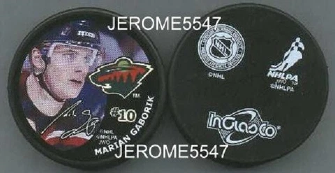 MINNESOTA WILD 2000-2001 MARIAN GABORIK COLOR PUCK - LAST1 Cover
