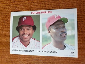 1985 Philadelphia Phillies Tastykake Photo Card Francisco Melendez Ken Jackson