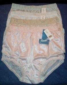 4 Pair Lace Elastic 100% Nylon Assorted Panties Size 12 Carole No Pink or Blue - Picture 1 of 2