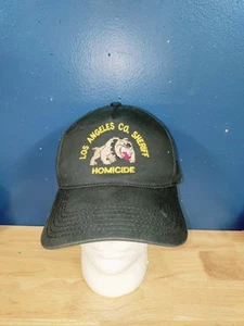 RARE Vintage Los Angeles County Sheriff HOMICIDE SnapBack Cap Adjustable Bulldog - Picture 1 of 7