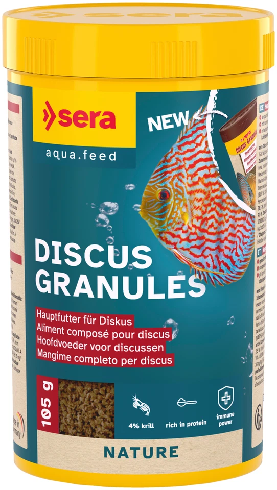 SERA 250 ml Discus Granulat, Basisgranulat Nature Diskus Hauptfutter Fischfutter