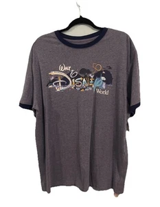 Walt Disney World 50th Anniversary Ringer T-Shirt XL Attractions - Picture 1 of 4