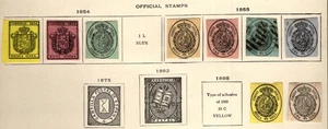 1854-1864 SPAINN OFFICIAL STAMPS SELLOS OFICIALES M. SCT.O1-O2,O5-O8 MI.1-2,5-8 - Picture 1 of 2
