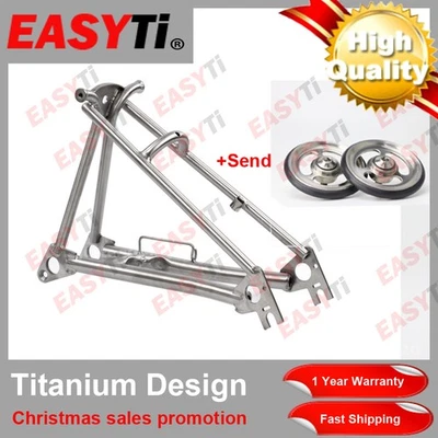 EasyTi Actividad Navidad/Triángulo Trasero de Titanio/Marco para Bicicleta Plegable Brompton Foto 1 de 4