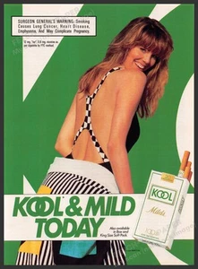 Kool & Mild 1980s Print Advertisement 1987 Girl Swimsuit Geometric - Picture 1 of 1